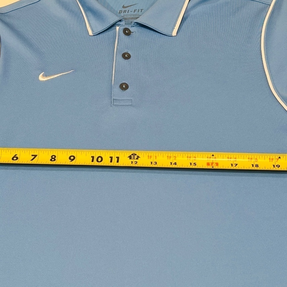 Nike Polo Shirt Men's Light Blue Dri Fit Golf Polo Shirt Large - Picture 2 of 6